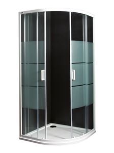 JIKA LYRA PLUS sprchovací kút 80x80 cm, R550, posuvné dvere, biela/sklo matné stripy