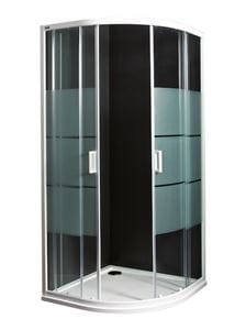 JIKA LYRA PLUS sprchovací kút 90x90 cm, R550, posuvné dvere, biela/sklo matné stripy