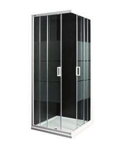 JIKA LYRA PLUS sprchový kút 80x80 cm, rohový vstup, posuvné dvere, biela / sklo matné stripy