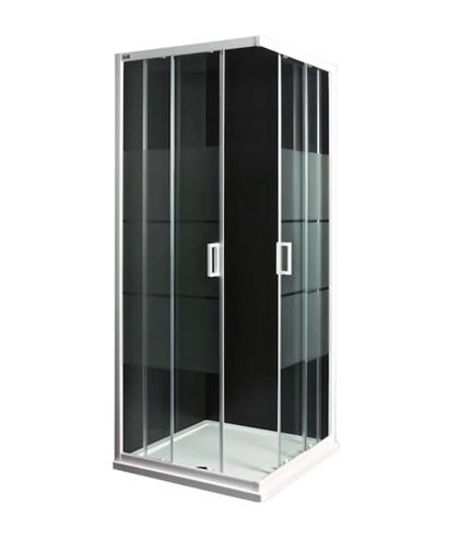 JIKA LYRA PLUS sprchový kút 90x90 cm, rohový vstup, posuvné dvere, biela / sklo matné stripy H2513820006651 Obrázek - Hlavní obrázek