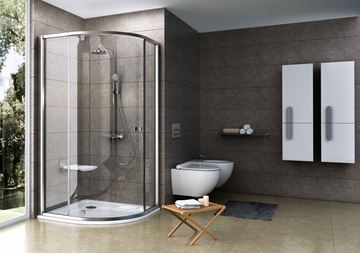 RAVAK PIVOT PSKK3 80 sprchovací kút 80x80 cm, R500, pivotové dvere, satin/sklo transparent 37644U00Z1 Obrázek - fotka