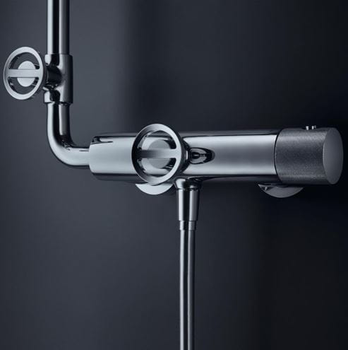 AXOR SHOWERPIPE FRONT sprchový set s termostatickou batériou, horná sprcha, ručná sprcha, teleskopická tyč, hadica, chróm 26020000 Obrázek - fotka