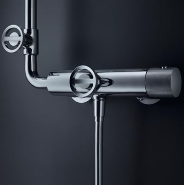 AXOR SHOWERPIPE FRONT sprchový set s termostatickou batériou, horná sprcha, ručná sprcha, teleskopická tyč, hadica, chróm 26020000 Obrázek - fotka
