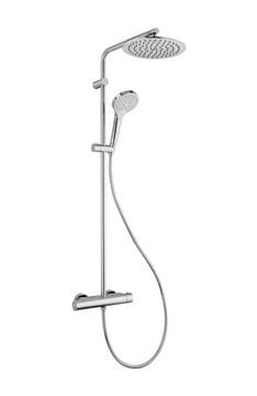 CONCEPT 200 sprchový set s termostatickou batériou, horná sprcha, ručná sprcha s 3 prúdmi, tyč, hadica, chróm