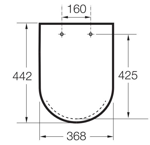 ROCA INSPIRA ROUND WC sedadlo, SoftClose A80152200B Technický nákres