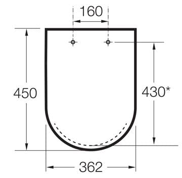 ROCA MERIDIAN WC sedadlo, SoftClose A8012A200B Technický nákres