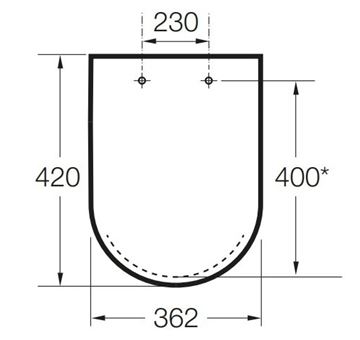 ROCA MERIDIAN WC sedadlo, SoftClose A8012AC00B Technický nákres