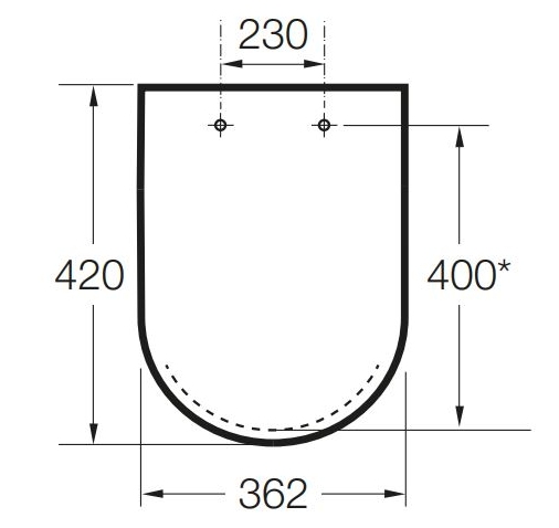 ROCA MERIDIAN WC sedadlo, SoftClose A8012AC00B Technický nákres