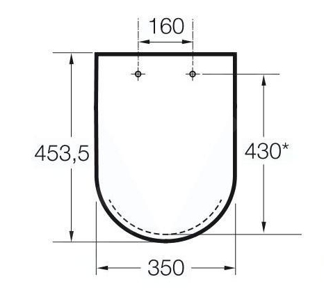 ROCA THE GAP SQUARE WC sedadlo, SoftClose, biela A80148200U Technický nákres