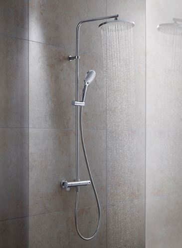 DURAVIT C.1 sprchový set s termostatickou batériou, horná sprcha, ručná sprcha, tyč, hadica, chróm C14280008010 Obrázek - fotka