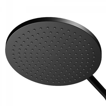 KEUCO PLAN BLUE sprchový set s termostatickou batériou, horná sprcha, ručná sprcha s 3 prúdmi, teleskopická tyč, hadica, matná čierna 53926372321 Obrázek - fotka