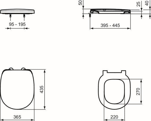 CONCEPT CUBE WC sedadlo, SoftClose E791701 Technický nákres