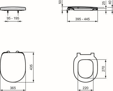 CONCEPT CUBE WC sedadlo, SoftClose E791701 Technický nákres