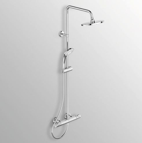 IDEAL STANDARD CERATHERM sprchový set s termostatickou batériou, horná sprcha, ručná sprcha s 3 prúdmi, tyč, hadica, chróm A7208AA Obrázek - fotka