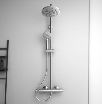 IDEAL STANDARD CERATHERM sprchový set s termostatickou batériou, horná sprcha, ručná sprcha s 3 prúdmi, tyč, hadica, chróm A7208AA Obrázek - fotka