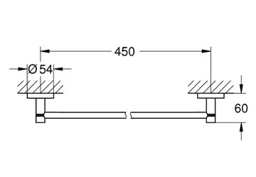 GROHE ESSENTIALS držiak uteráka 500 mm, chróm 40688001 Technický nákres