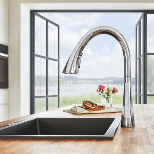 GROHE ZEDRA drezová batéria, s vyťahovacou sprškou, chróm 32294002 Obrázek - fotka