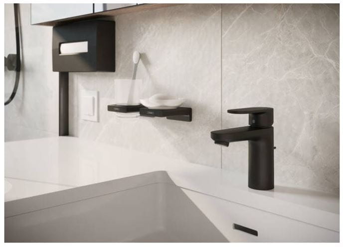 HANSGROHE VERNIS BLEND umývadlová stojanková batéria, s odtokovou súpravou, EcoSmart, matná čierna 71551670 Obrázek - fotka