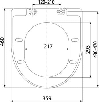 ALCA A67 WC sedadlo, SoftClose A67 Technický nákres