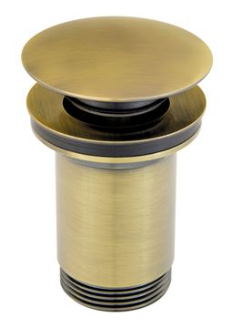 NOVASERVIS umývadlový výpust, click-clack, s prepadom, bronz