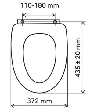 NOVASERVIS WC sedadlo, dyhované drevo, tmavý dub WC/DUB2 Technický nákres