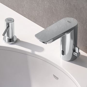 GROHE BAU COSMOPOLITAN E umývadlová senzorová batéria s reguláciou teploty, napájanie z batérie, Water Saving, chróm 36451000 Obrázek - fotka