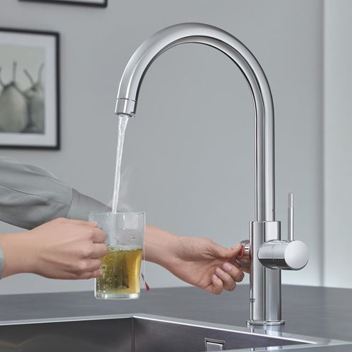 GROHE RED DUO drezová elektronická batéria, s ohrevom, veľkosť M, GROHE ChildLock, napájanie zo siete, chróm 30083001 Obrázek - fotka