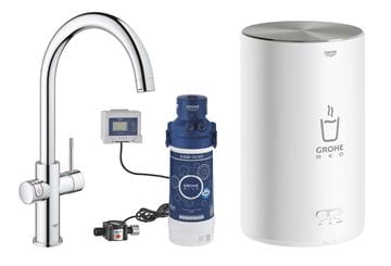 GROHE RED DUO drezová elektronická batéria, s ohrevom, veľkosť M, GROHE ChildLock, napájanie zo siete, chróm