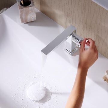 HANSGROHE TECTURIS E umývadlová stojanková batéria, CoolStart, EcoSmart+, chróm 73021000 Obrázek - fotka