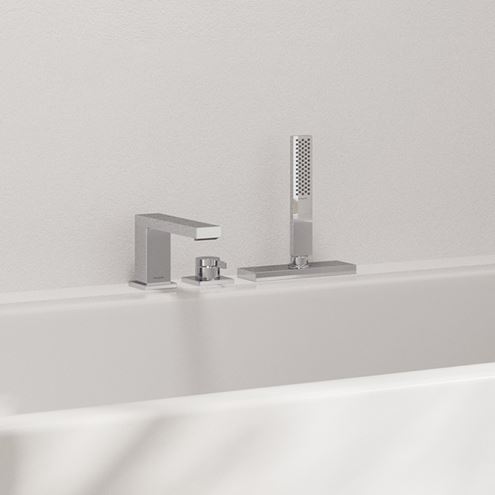 HANSGROHE TECTURIS E batéria na okraj vane, 3-otvorová, so sprchovou súpravou, chróm 73443000 Obrázek - fotka