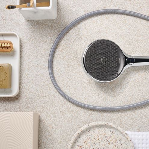 HANSGROHE DESIGNFLEX sprchová hadica 1250 mm, textilné, s ochranou proti prekrúteniu a zlomeniu, chróm 28220000 Obrázek - fotka