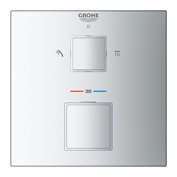 GROHE GROHTHERM CUBE sprchová podomietková termostatická batéria, pre 2 spotrebiče, chróm 24154000 Obrázek - fotka
