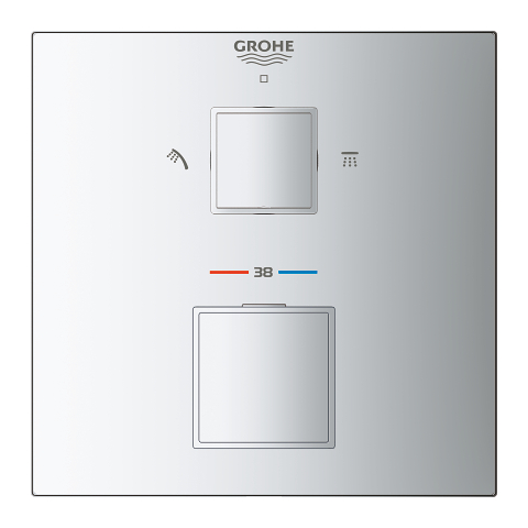 GROHE GROHTHERM CUBE sprchová podomietková termostatická batéria, pre 2 spotrebiče, chróm 24154000 Obrázek - fotka