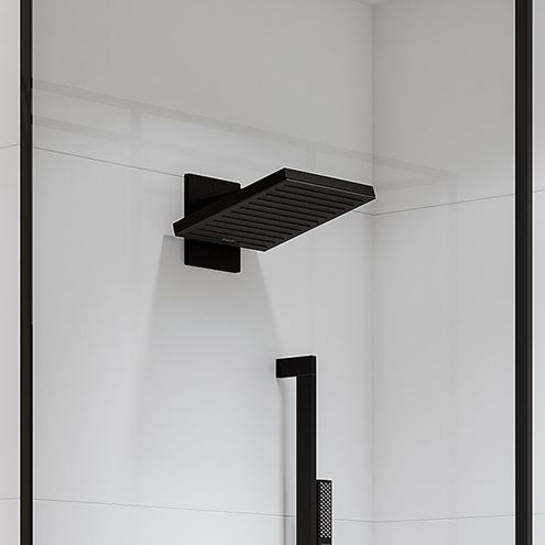 HANSGROHE PULSIFY E 260 2JET horná sprcha 260x260 mm, 2 prúdy, s ramenom, EcoSmart, matná čierna 24351670 Obrázek - fotka