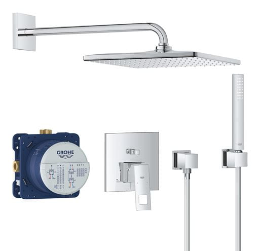 GROHE EUROCUBE sprchový set s podomietkovou batériou, horná sprcha, ručná sprcha s 3 prúdmi, hadica, držiak, kolienko, chróm 25238000 Obrázek - Hlavní obrázek