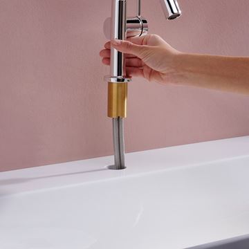 HANSGROHE TECTURIS S 110 Fine umývadlová stojanková batéria, CoolStart, EcoSmart+, brúsený bronz 73321140 Obrázek - fotka