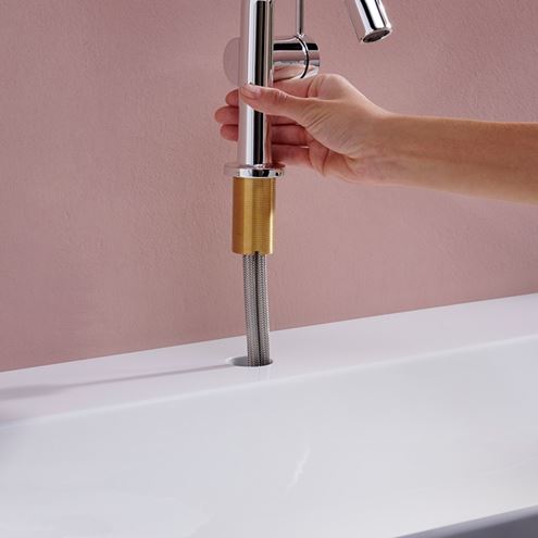 HANSGROHE TECTURIS S 110 Fine umývadlová stojanková batéria, CoolStart, EcoSmart+, brúsený bronz 73321140 Obrázek - fotka