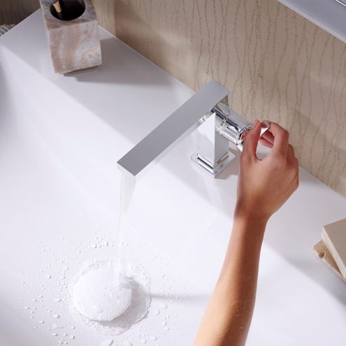 HANSGROHE TECTURIS E umývadlová stojanková batéria, s odtokovou súpravou, CoolStart, EcoSmart+, chróm 73020000 Obrázek - fotka