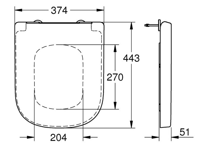 GROHE EURO CERAMIC WC sedadlo, alpská biela 39331001 Technický nákres