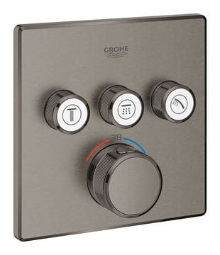 GROHE GROHTHERM SMARTCONTROL podomietková termostatická batéria, pre 3 spotrebiče, Water Saving, brúsený hard graphite