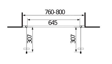 JIKA LYRA PLUS sprchové dvere 80x190 cm, lietacie, biela/sklo číre H2563810006681 Technický nákres