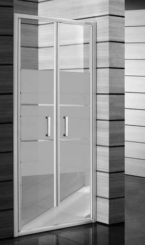 JIKA LYRA PLUS sprchové dvere 80x190 cm, lietacie, biela/sklo matné stripy H2563810006651 Obrázek - Hlavní obrázek