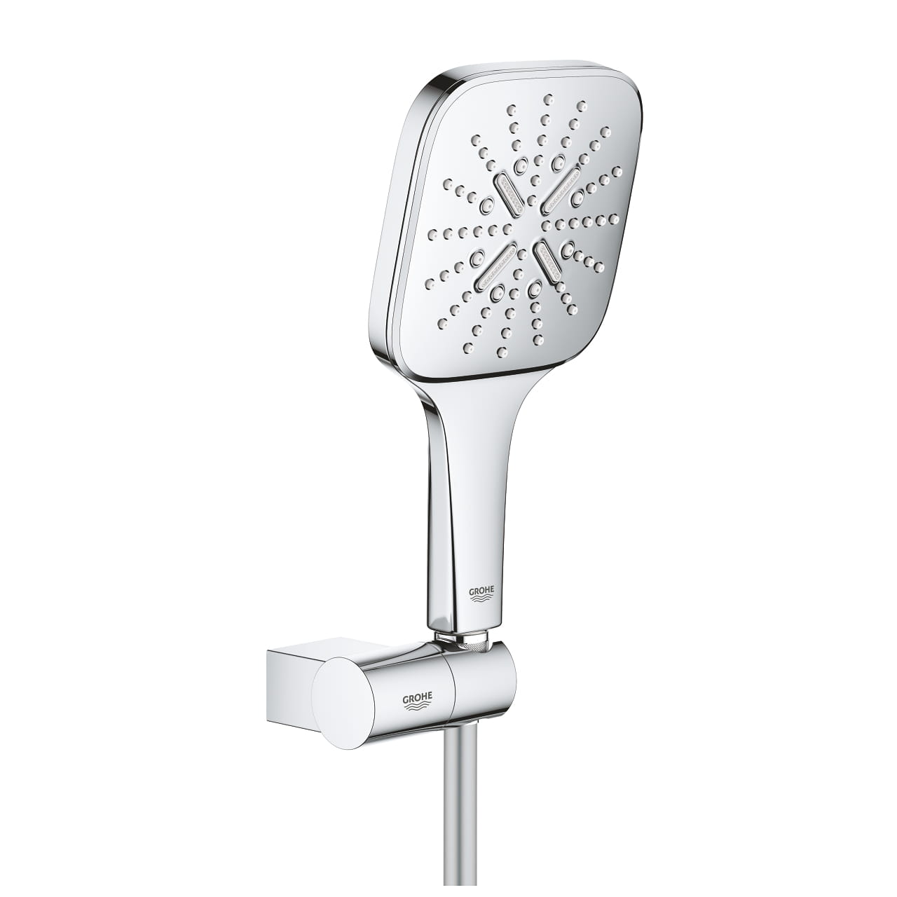 GROHE RAINSHOWER SMARTACTIVE 130 CUBE sprchová súprava 3-dielna, ručná sprcha 130x130 mm, 3 prúdy, hadica, držiak, Water Saving, chróm