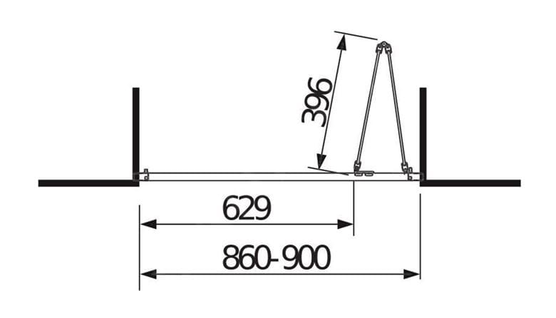 JIKA LYRA PLUS sprchové dvere 90x190 cm, zalamovacie, biela/sklo číre H2553820006681 Technický nákres