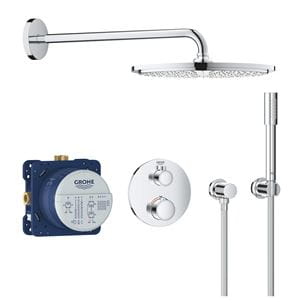 GROHE GROHTHERM sprchový set s podomietkovou termostatickou batériou, horná sprcha, ručná sprcha, hadica, kolienko, držiak, chróm
