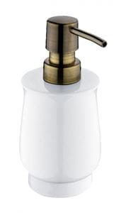 NIMCO LADA dávkovač tekutého mydla 300 ml, keramika, staromosadz/biela