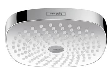 HANSGROHE CROMA SELECT E180 2JET horná sprcha 187x187 mm, 2 prúdy, EcoSmart, biela/chróm
