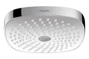 HANSGROHE CROMA SELECT E180 2JET horná sprcha 187x187 mm, 2 prúdy, EcoSmart, biela/chróm