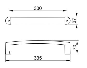 KEUCO ELEGANCE držiak uteráka 335 mm, chróm 11607010000 Technický nákres