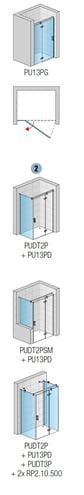 RONAL PUR PU13PG sprchové dvere 90x200 cm, krídlové, chróm/číre sklo Aquaperle PU13PG 090 10 07 Obrázek - fotka